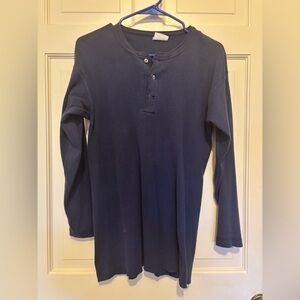 Men's blue long sleeve shirt soft sport outdoor work travel cozy night winter